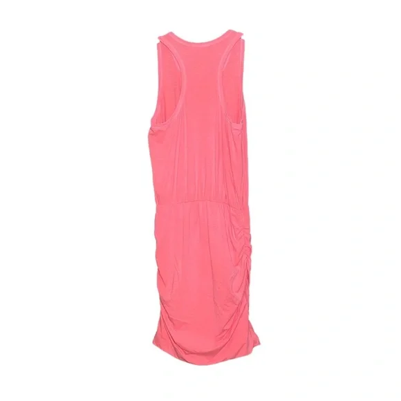 Sundry Ruched Racerback Dress Sleeveless Tank Gathered Pink Size Medium - Picture 4 of 8
